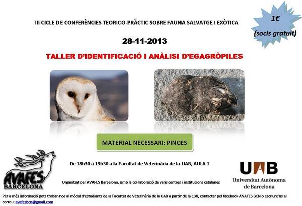 AVAFESBarcelona's tweet photo. No us la perdeu! Nova xerrada d'AVAFES i aquest cop: PRÀCTICA! http://t.co/7cFCQKNaOU