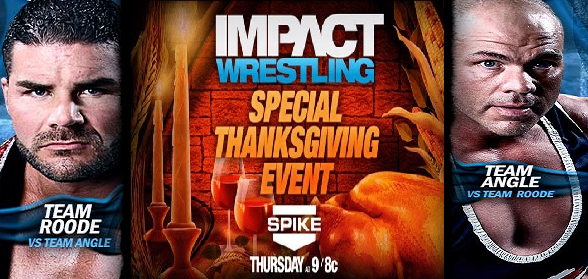 Thursday on a Thanksgiving Impact, it's Team Angle vs Team Roode in a huge 8-Man Elimination Tag Match! #TNA