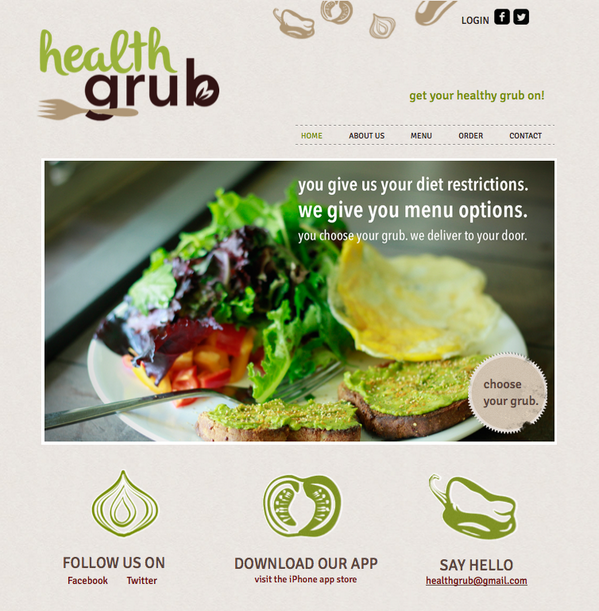 HealthGrub's tweet photo. @HealthGrub 's website is looking fresh&amp;sweet! Get ready for the healthy change, #Reno! #swreno #HealthGrub #gsb2013 http://t.co/Wnu2t7Djld
