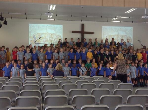 PLCJunior's tweet photo. All JS students sing final song in our JS Magical Christmas Jigsaw play - see you Friday morning in Peace Centre http://t.co/3QvCs0LsU5