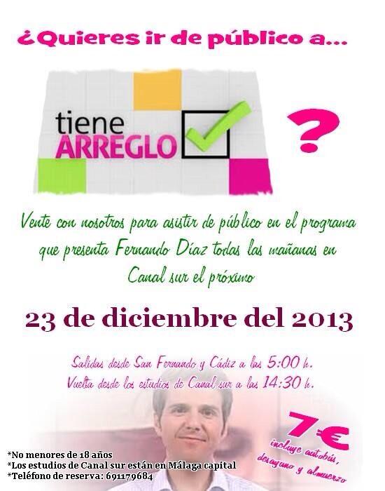 ExcursionesSFDO's tweet image. Recordad que el próximo 23 de diciembre nos vamos a Tiene Arreglo de público. Te quieres venir? Apúntate!!