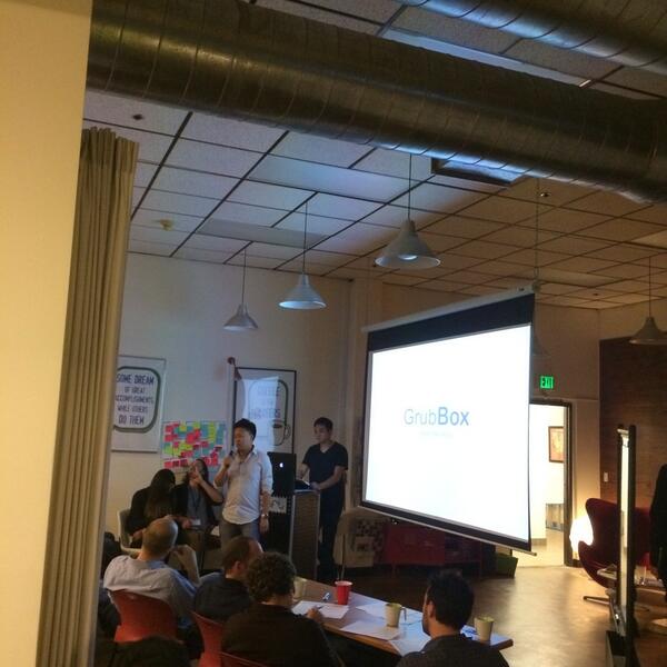 GrubBoxSnacks's tweet photo. @GrubBoxSnacks demo begun! Visit http://t.co/iaaXwz63Xb &amp; check us out! #snacks #GSB2013 @StartupWeekend #foodie http://t.co/1w2IeVgbPE