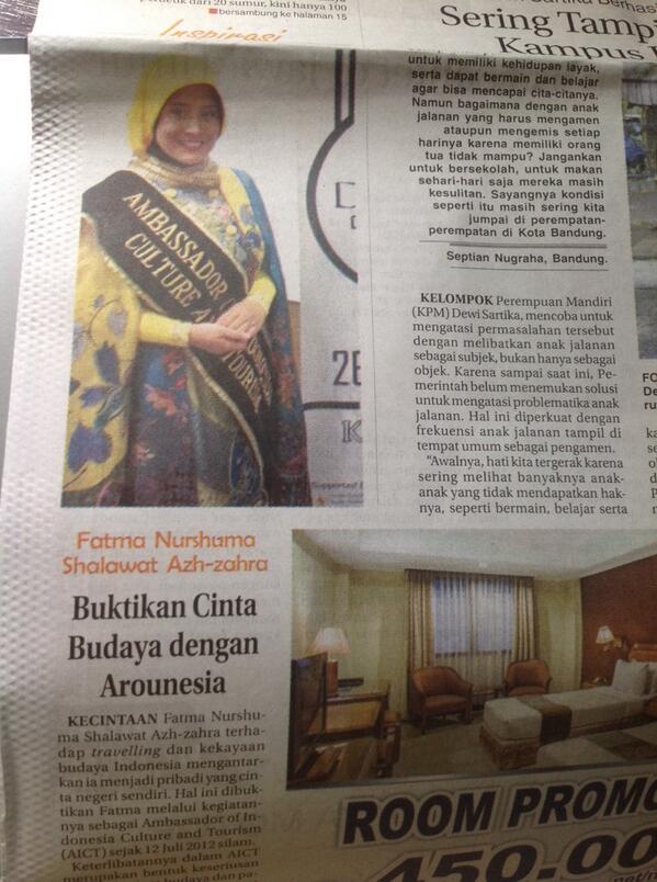 arounesia's tweet photo. Koran Bandung ekspres pagi ini ada kak @Myfnsa yang bercerita tentang Arounesia dan @AICT_Official http://t.co/X458osB6tR