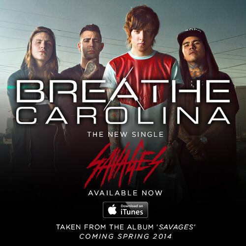 FearlessRecords's tweet photo. NEW MUSIC: @BreatheCarolina’s new single #Savages is available now at http://t.co/Z1qD5HOZyv 
http://t.co/ZYOGdkePk9 http://t.co/zRcABS7rih