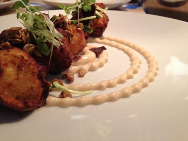 #MeatlessMonday Japanese sweet potato. Miso. IPA vinegar <a href="/Trenchermen/">Trenchermen</a>