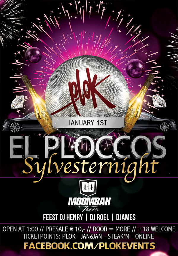 Op nieuwjaarsnacht knallen wij het nieuwe jaar in met o.a. <a href="/Moombahteam/">Moombahteam</a>, <a href="/RoelStaarink/">ROEL STAARINK</a>, <a href="/djHenryy/">henry</a> en djames! #2014