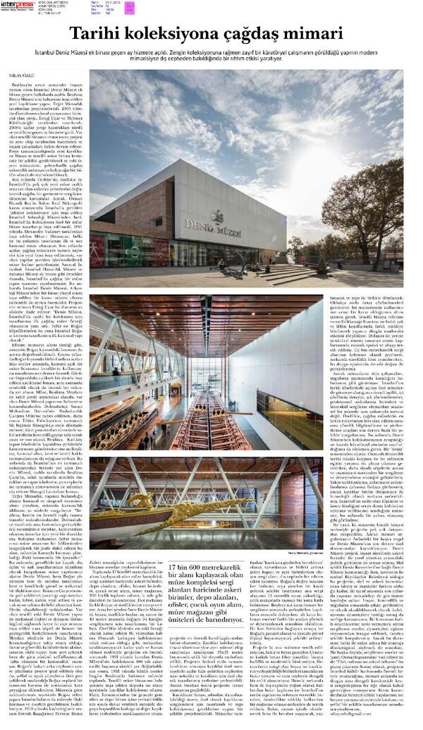 İstanbul Art News Kasım 2013 - Tarihi koleksiyona çağdaş mimari