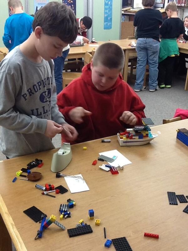 LutherLibrary's tweet image. 5th grade Lego week!  These guys found bricks with real lights inside &amp;amp; brought batteries &amp;amp; wires to light them up.