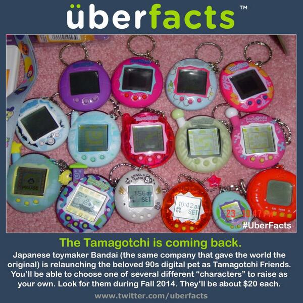 UberFacts's tweet photo. The Tamagotchi is coming back. http://t.co/XQEXjpVuq4
