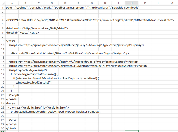 tomverhoeff's tweet image. This CSV is by far the most helpful download report the Windows Store ever gave me #PlainHTML #windev #wpdev -