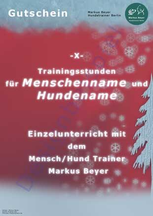 Hundetrainer zu verschenken: Weihnachtsgeschenkgutschein für Menschen mit Hund in Berlin.

dld.bz/cUFcS