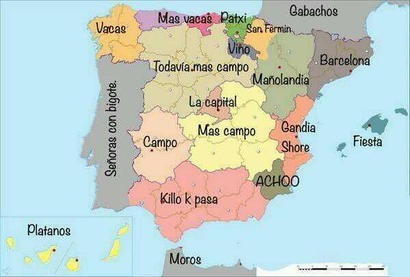 ElChiSteLocoNY's tweet photo. A si es como vemos los españoles los territorios de la peninsula http://t.co/AzRE95Rdpw