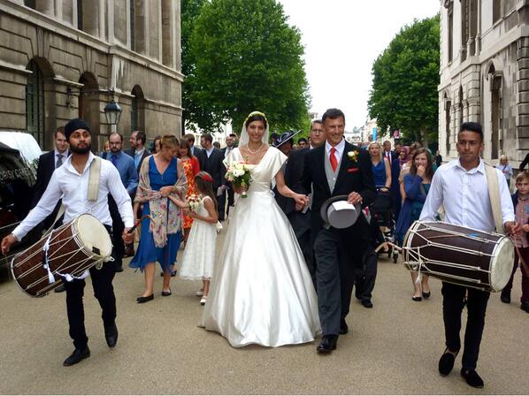 Another stunning Circa Vintage Bride Ayesha wearing Grace walking through Greenwich