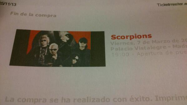 ggonzdur's tweet photo. Con las entradas ya compradas para ir a ver a scorpions con @maria179xx !!!! Que ganas!! http://t.co/WoOxvQ2cgf