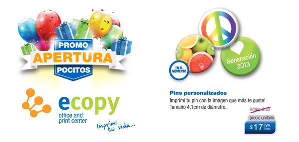 ecopydigital's tweet photo. Promo PINS! No te pierdas esta promo en el Local de 21 de Setiembre! #PINS #PROMO #URUGUAY #ECOPY http://t.co/mi2iDDQQAw