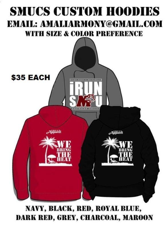 Don't forget to submit and bring in your payments for SMUCS custom hooded, deadline is today!! DON'T MISS OUT