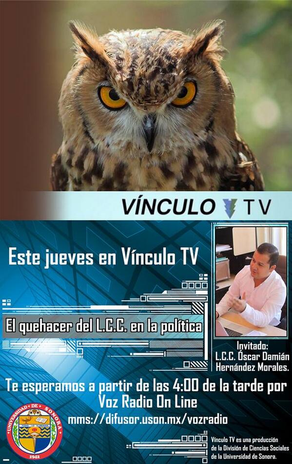 vinculo_tv's tweet photo. ¡El programa de mañana estará buenísimo! Acompáñanos a partir de las 16:00 hrs. por mms://difusor.uson.mx/vozradio http://t.co/fUmGPWa75B