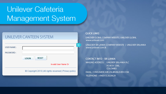 hSenidWebItPro's tweet image. #Unilever Cafeteria Management System