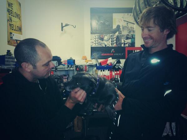 CycleSpeed1's tweet photo. Skye getting some attention from the boss. Thanks for bringing her by @JoshRix http://t.co/6oAbrgQ5xE