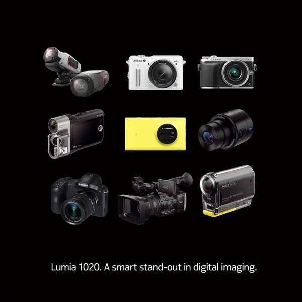 nokia's tweet image. A smartphone among DSLRs: #Lumia1020 honored at Consumer Electronics Show 2014! nokia.ly/1apTt6E