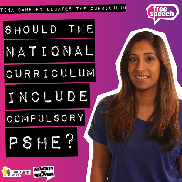 BBCFreeSpeech's tweet photo. So for today's debate @TinaDaheley is asking --> Should the National Curriculum include compulsory PSHE? http://t.co/j4yap9gPiL