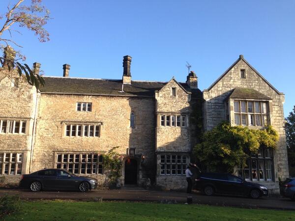 Good day at work -conference at #MonkFrystonHall -beautiful Yorkshire countryside - chilly day but hot coffee awaits