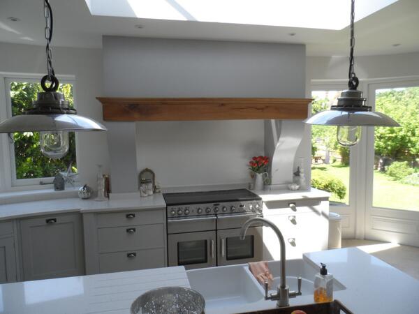 #PaintedKitchen in F&B pavilion grey now finished with these fab #Industrial #PendantLamps @tpytag @D3signStatement