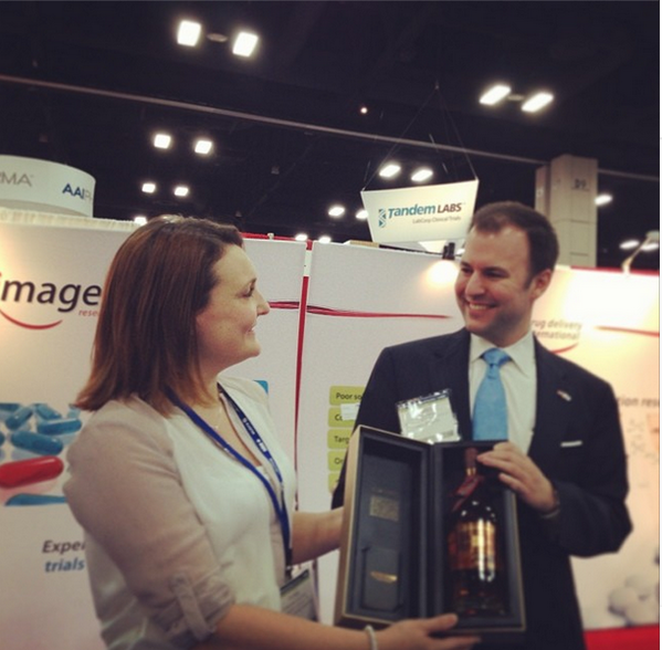 DrugDeliveryInt's tweet image. Congratulations to Jared Hahn from Nitto Pharmaceutical, winner of our bottle of @TheGlenmorangie whisky. #AAPS2013