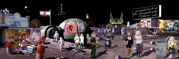 KarlreMarks's tweet photo. We did a bit of research, and if #Lebanon colonized the moon, this is what it would look like. http://t.co/MCFHBMoDKr