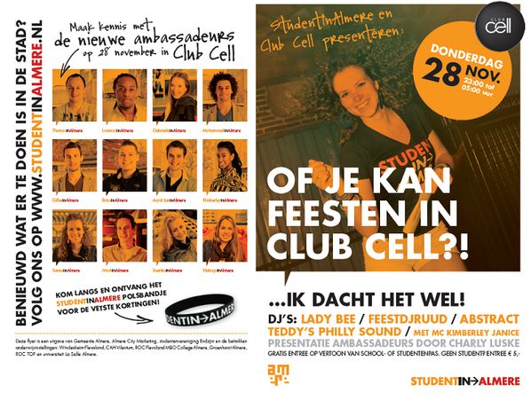 Yeah! Wij organiseren samen met <a href="/ClubCellNL/">Club Cell</a> een studentenfeest! Check de flyer -->