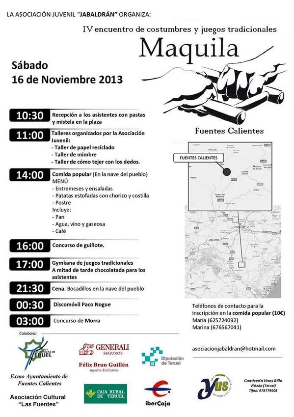 MartaTalabante's tweet photo. IV Encuentro de costumbres y juegos tradicionales en Fuentes Calientes este sábado, no os lo perdáis!! http://t.co/zVB0SvKmY6