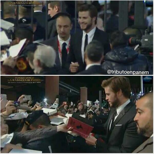tributoenpanem's tweet photo. Liam Hemsworth (Gale) ya se encuentra en la alfombra roja en Roma. 
#CatchingFireRome #CFWorldPremiere http://t.co/exiZCxVoae