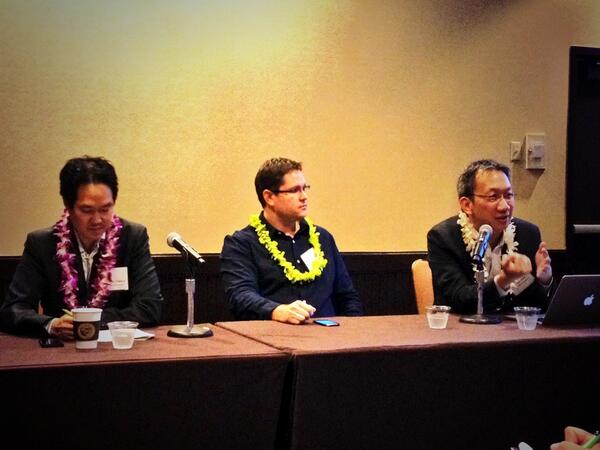 hisuuuzzzz's tweet photo. At #AFPAloha representing @lanakilapacific with @atmarketing @rob and @genepark on the panel http://t.co/e680NP2PBH