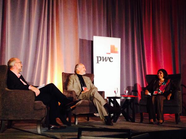 PwC_Canada's tweet photo. “Wake up, go to work, and change the world.” --@NaturesPath co-founders Arran &amp; Ratana Stephens #pwc #bcinsights http://t.co/RAPa2fJiSB