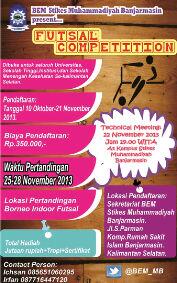 BEM_MB's tweet photo. BEM Stikes Mb Futsal competition ! dalam rangka HKN dan Milad Stikes mb... Buruan daftar... http://t.co/03CdrtyjIO