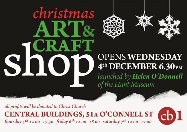 Please RT: Pop-up fundraising Christmas Art &amp; Craft shop in Central Buildings, 51A O'Connell St,Limerick, Dec 5th-7th