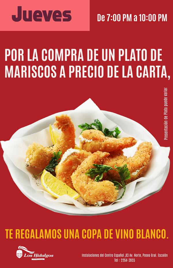 CentroEspanoles's tweet photo. Te esperamos el día de ahora con nuestra promoción de Restaurante los Hidalgos! http://t.co/WdPrFwywZI