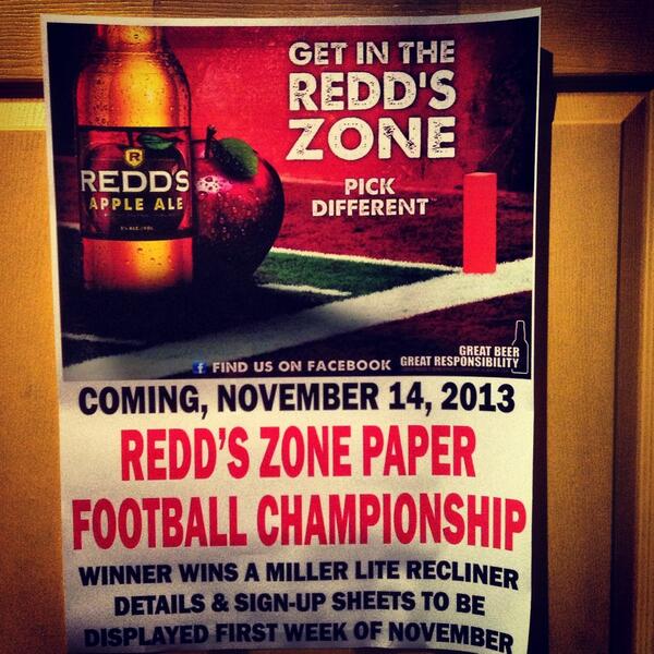 Lagerheads3470's tweet photo. #redds paper football tournament tonight! Starts at 9pm! Check it out! http://t.co/hqvFX4BUYk