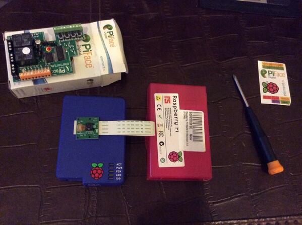 powercx's tweet image. New #RaspberryPi, camera board, #piface, new case, and a whole new project to do. There&apos;s a reason why I got piface