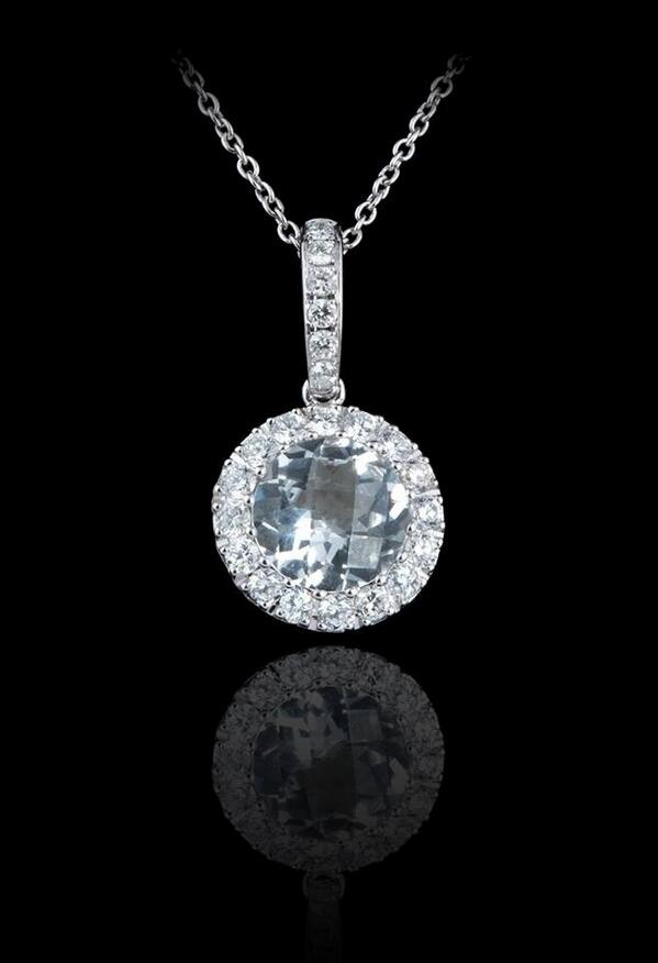 #JewelleryObsessionOfTheDay: Dainty & versatile diamond & white topaz pendant. Plus topaz is #birthstoneofthemonth