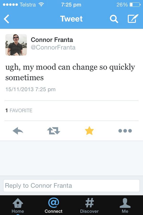 ageemooney's tweet image. tried all day to be first favourite. :) this is great! I have achieved great things. :) @connorfranta #firstfav