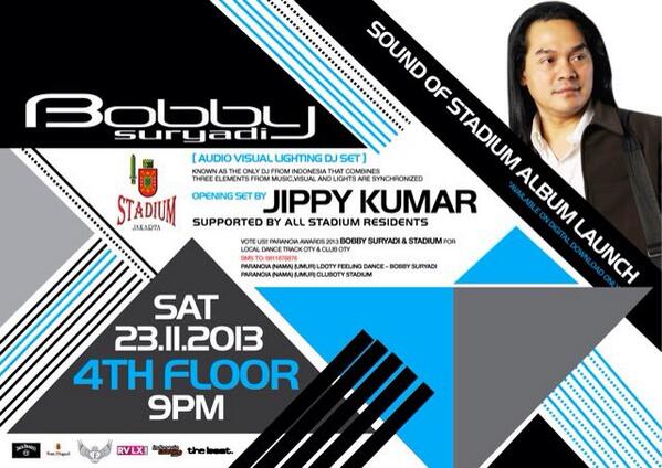 #SoundOfStadium BOBBY SURYADI album launch, opening set <a href="/jippykumar/">Jippy Kumar</a>  <a href="/stadiumjakarta/">Stadium Jakarta | Stadium production</a> saturday 23 Nov 13 ~
