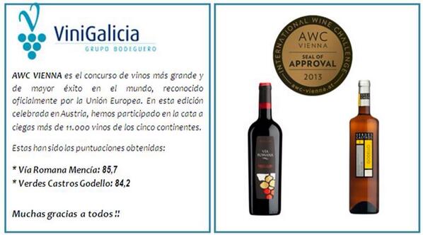 El grupo bodeguero #vinigalicia sigue cosechando éxitos.. Puntuación #awcvienna @ViaRomana_es