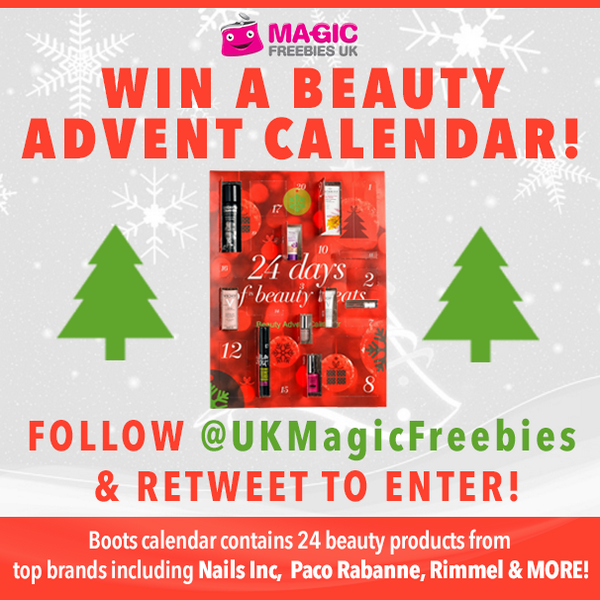 UKMagicFreebies's tweet photo. #WIN a Boots Beauty Advent Calendar! To enter FOLLOW @UKMagicFreebies then RETWEET! T&amp;Cs:http://t.co/bGshkWlKqS RT! http://t.co/vqOwNyCzAy