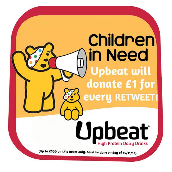 UpbeatDrinks's tweet photo. Retweet and we'll donate £1 - Lets get to £500! http://t.co/tSJSyhignu