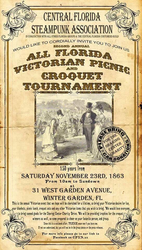 The Central Florida Steampunk Picnic is in one week...and it promises to be fantastic fun. #steampunk