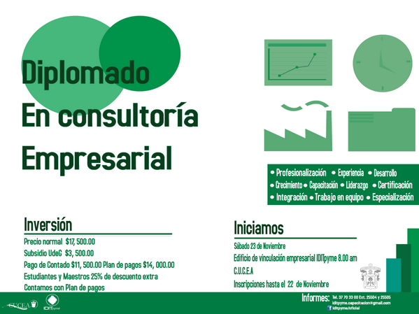 IDITpyme's tweet photo. La preparación es la clave del éxito, por ello te invitamos a formar parte del diplomado “En Consultoría Empresarial" http://t.co/n4dybMNOmm