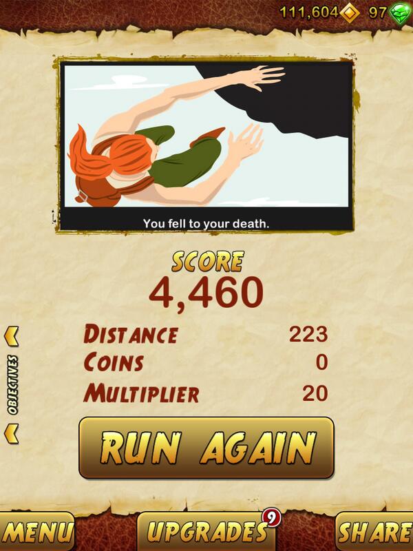 dreynaud27's tweet photo. I got 4460 points while escaping from a Giant Demon Monkey. Beat that! http://t.co/3KsxLVcLFb http://t.co/8MjewMHT3b