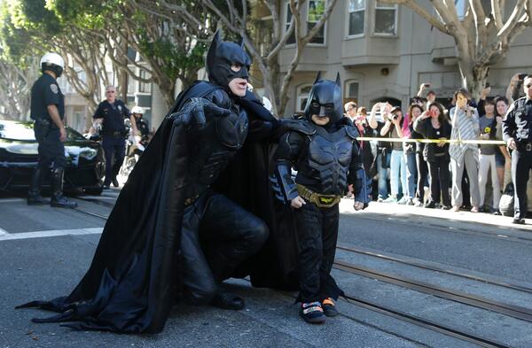 Our hero! Batkid saves the day in San Francisco! #sfbatkid (Photo by Jeff Chiu, AP) usat.ly/1e8wPRT