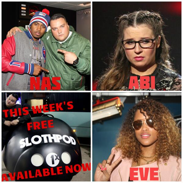 1Xtra's tweet photo. A new free #Slothpod from @CharlieSloth available now. Featuring @Nas and @TheRealEve. Get it: http://t.co/8OHOwEytMK http://t.co/rdYmYsjx8a